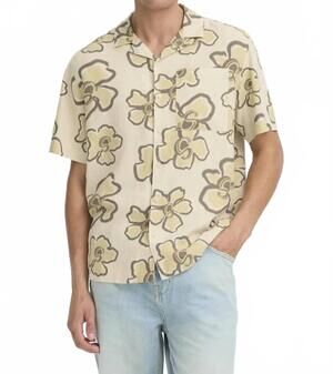 NEW SOLID men's trenton buttondown shirt in beige